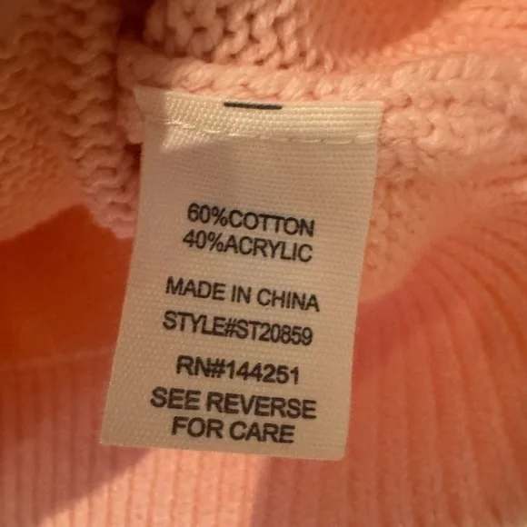 NWT Pink Heart Knitted Cotton Blend Sweater XL - Picture 8 of 8